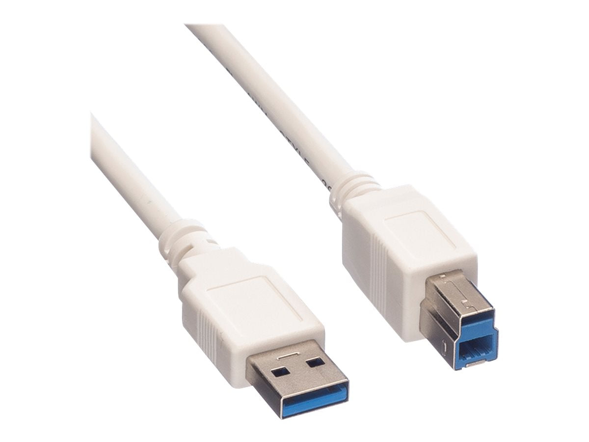 VALUE USB 3.2 Gen 1 Kabel Typ A-B weiss 0,8m Vorderansicht