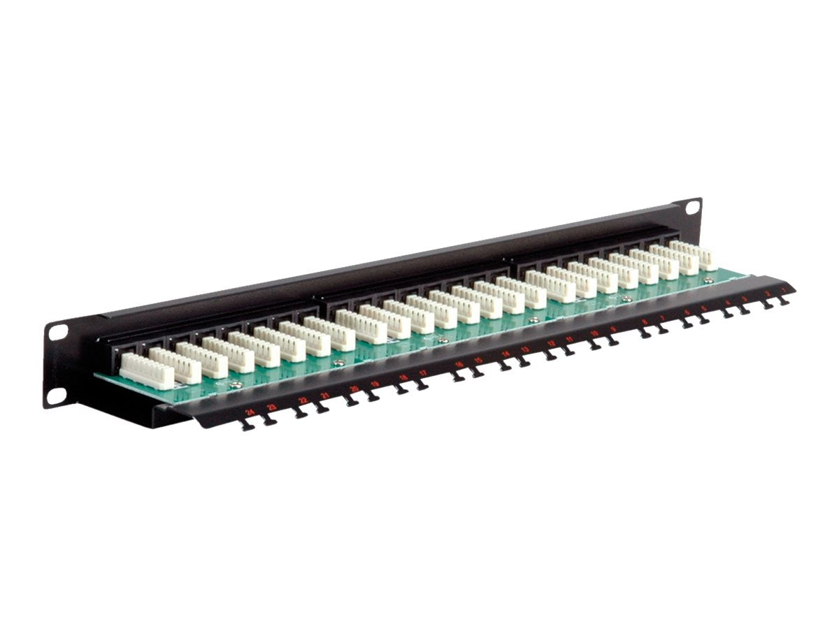 ROLINE Kat.6 Class E 48,28cm 19Zoll-Patchpanel 24P ungeschirmt schwarz - Detailansicht