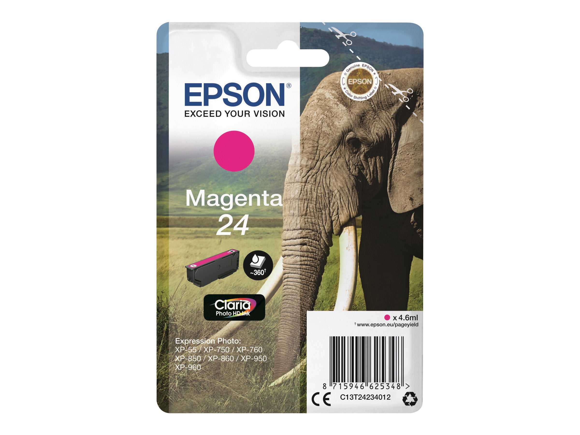 EPSON 1LB 24 Tintenpatrone Magenta Verpackung