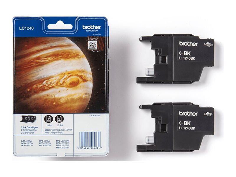 BROTHER LC1240BKBP2DR Twinpack Tintenpatrone Detailansicht