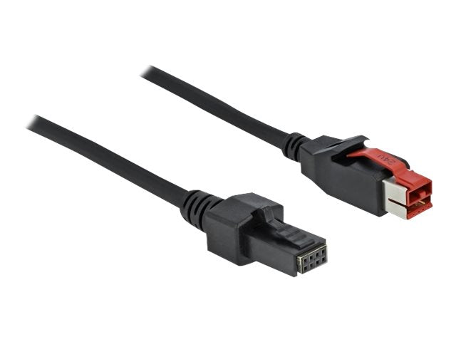DELOCK PoweredUSB Kabel Stecker 24V zu 2 x 4 Pin Stecker 3m - Vorderansicht