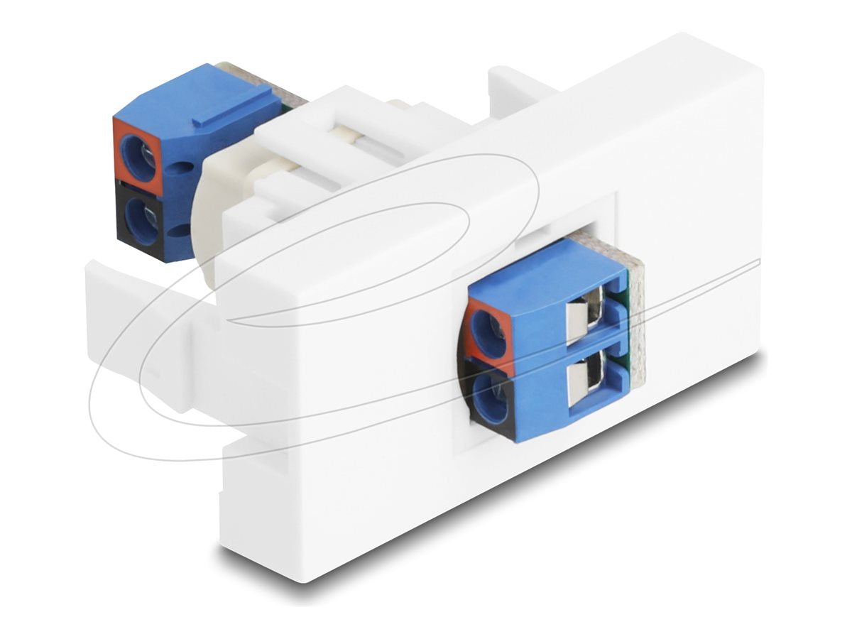 DELOCK Easy 45modul Terminalblock zu Terminalblock weiss - Vorderansicht
