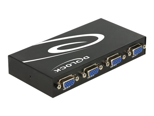 DELOCK Switch 4-port VGA manuell bidirektional Vorderansicht