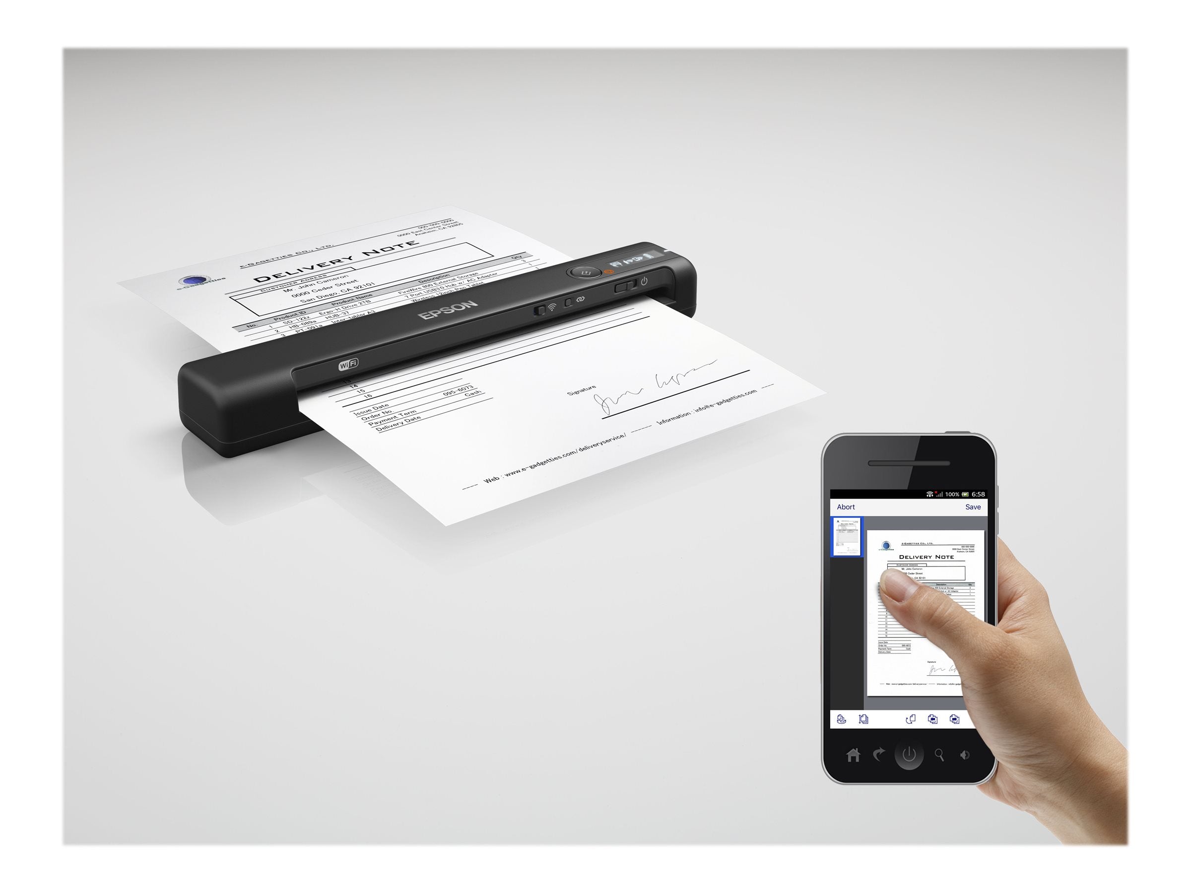 EPSON WorkForce ES-60W Sheetfed Scanner Detailansicht