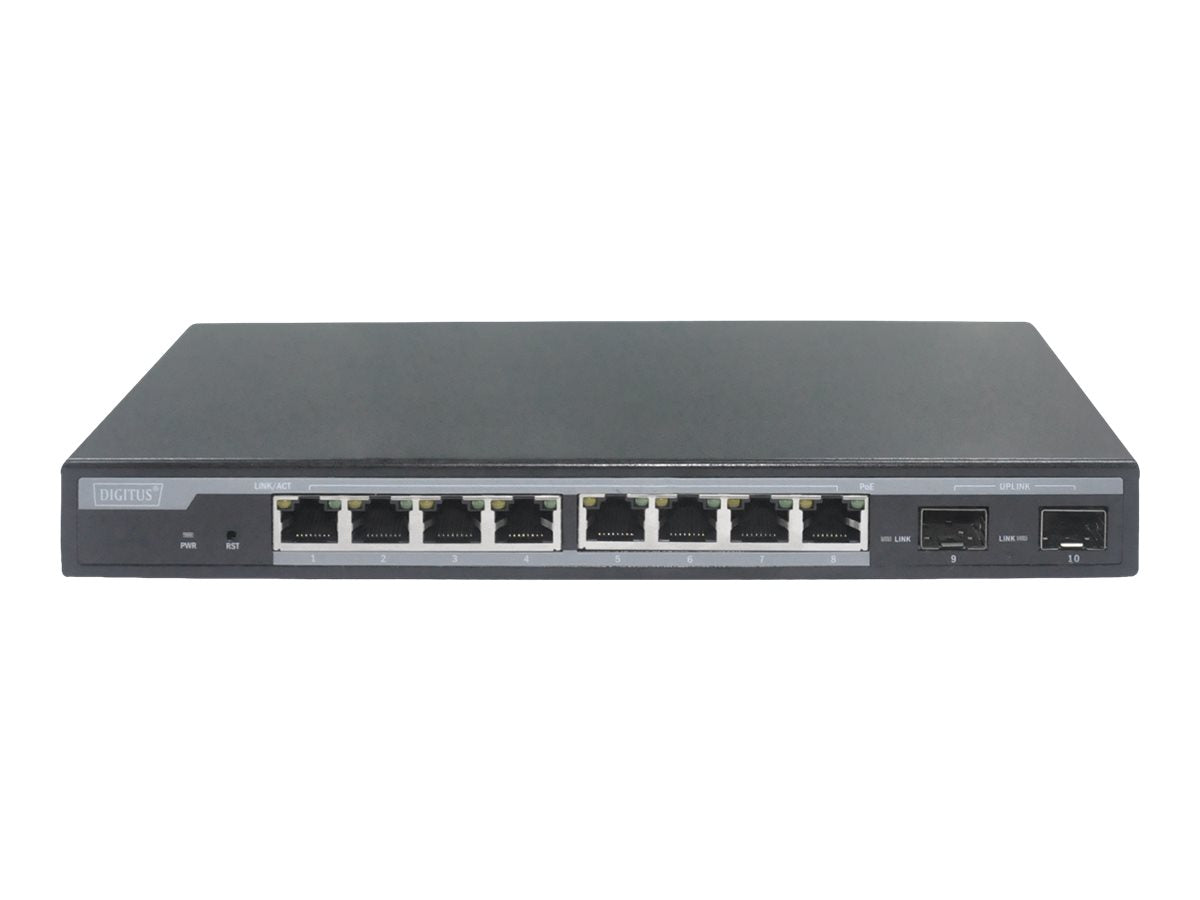 DIGITUS L2 managed 8-Port Gigabit PoE Switch Rückansicht