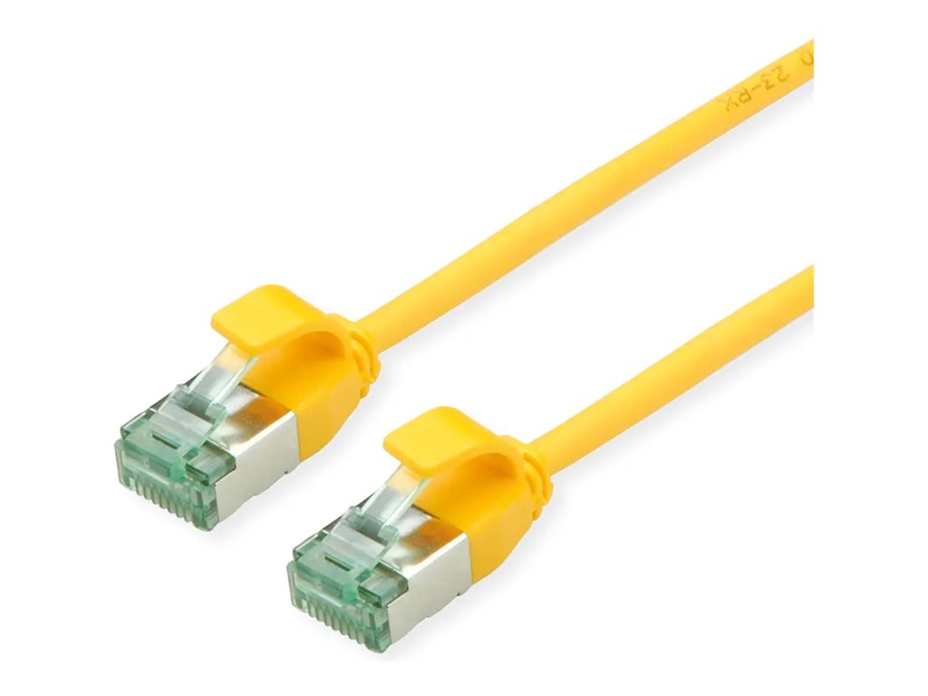 ROLINE RM U/FTP DataCenter Patchkabel Kat.6A Class EA slim gelb 0,15m - Vorderansicht