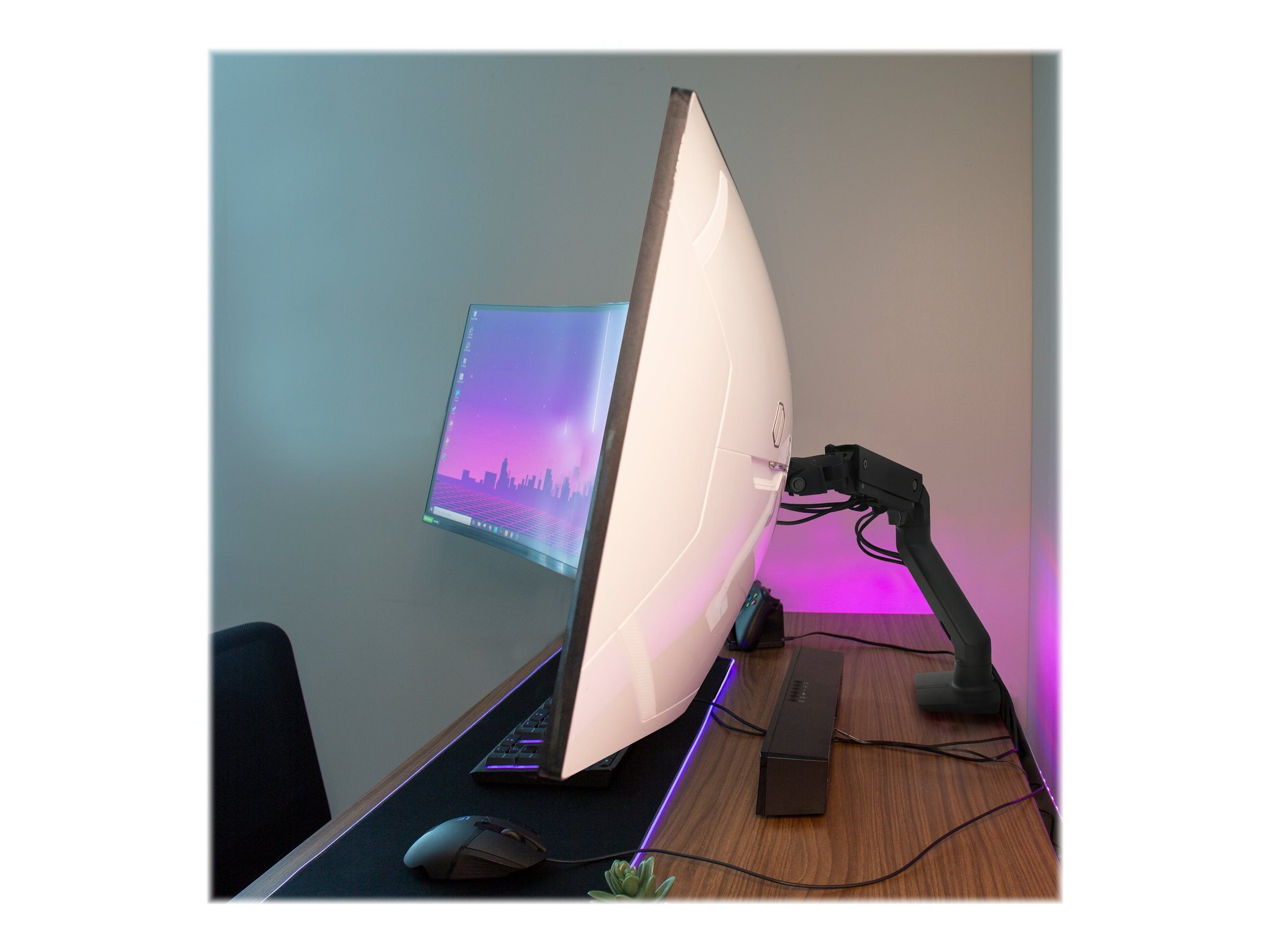 Seitenansicht des ERGOTRON HX Monitorarms mit HD Monitorgelenk in schwarz
