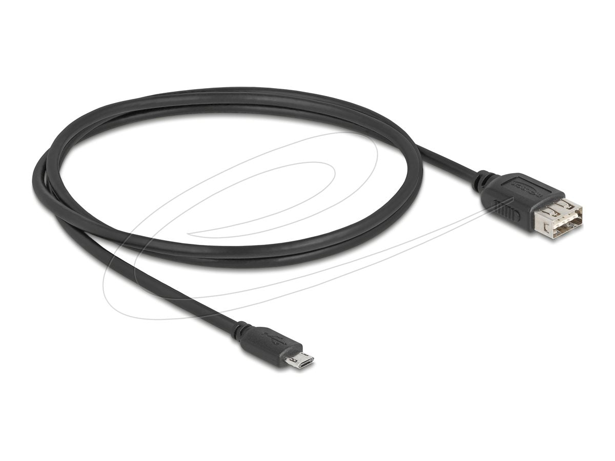 DELOCK USB 2.0 Kabel EASY USB Typ Micro-B Stecker zu EASY USB Typ-A Buchse 1m - Vorderansicht