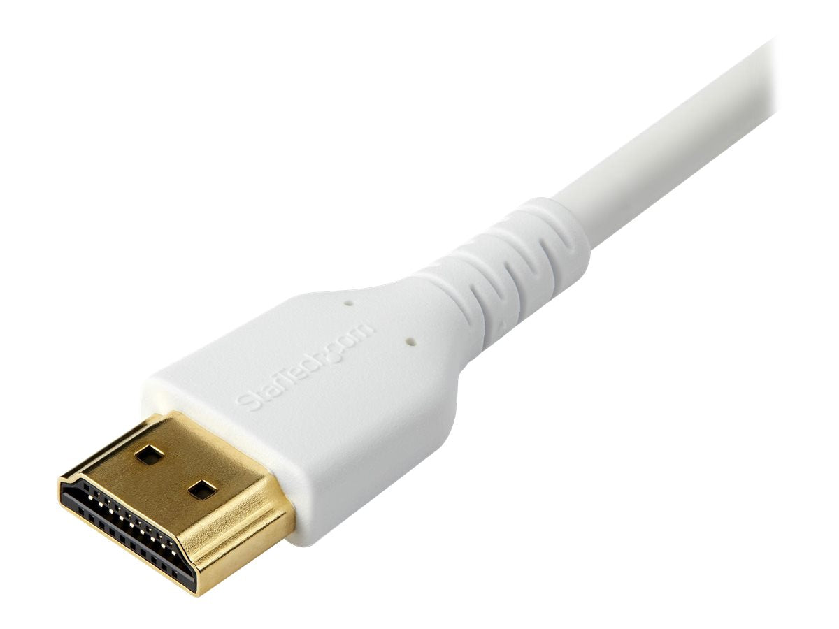 STARTECH.COM Premium High Speed HDMI Cable with Ethernet - 2m 6.6ft White Durable HDMI Cord - Aramid Fiber - HDMI 2.0