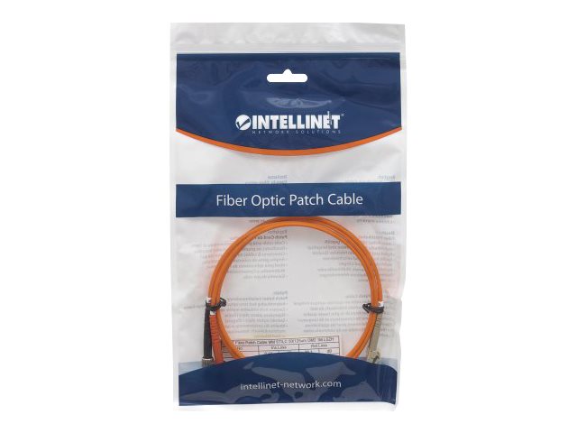 INTELLINET LWL Kabel LC/ST OM2 10m orange Duplex Multimode Vorderansicht