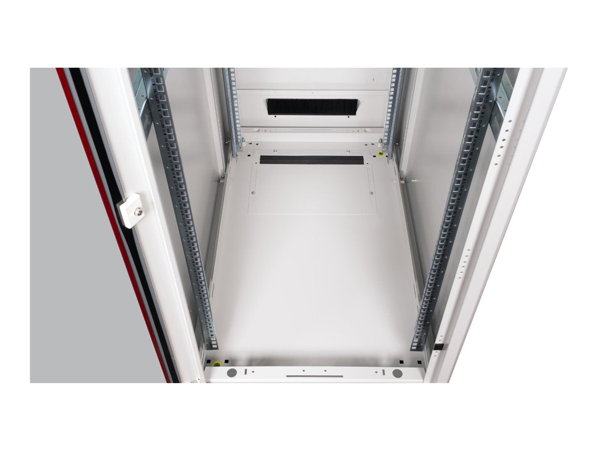 ROLINE Netzwerkschrank Pro 48,26cm 19Zoll 42 HE 600x1000 BxT Glastür grau - Vorderansicht