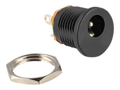 DELOCK Steckverbinder DC 2,1 x 5,5mm Buchse Einbaubuchse Vorderansicht