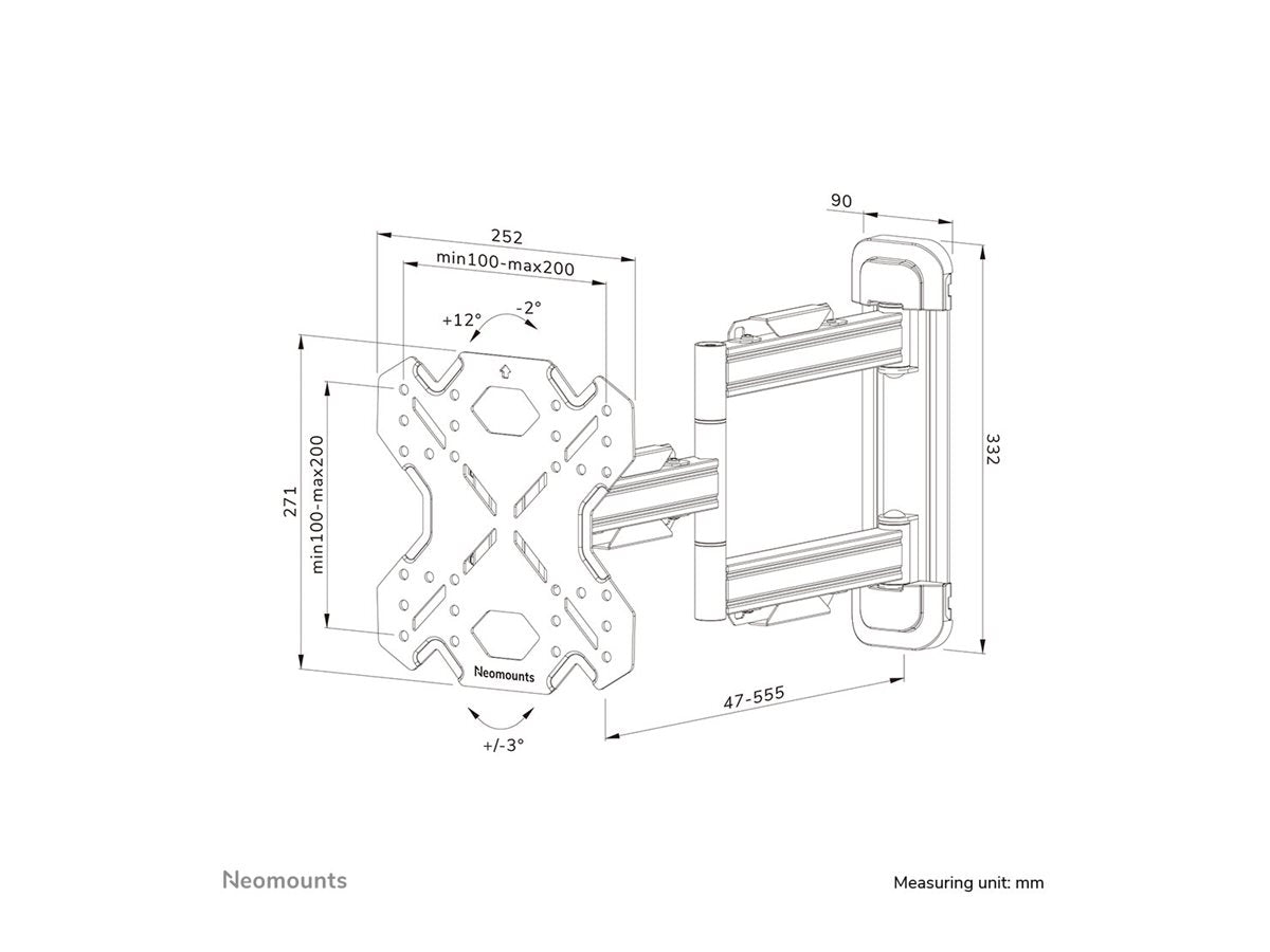 NEOMOUNTS WL40S-850BL12 Screen Wall Mount Detailansicht