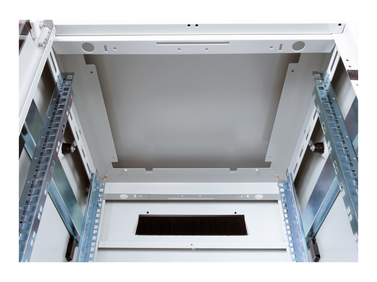 ROLINE Netzwerkschrank Pro 48,26cm 19Zoll 26 HE 600x600 BxT Glastür grau - Seitenansicht
