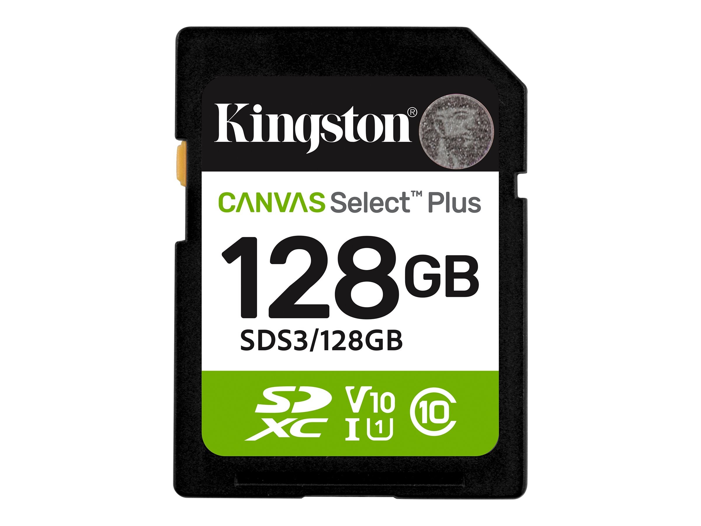 KINGSTON 128GB SDXC Canvas Select Plus Speicherkarte - Vorderansicht