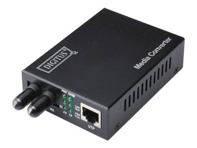 DIGITUS Fast Ethernet Medienkonverter ST 10/100Base-TX zu 100Base-FX Vorderansicht