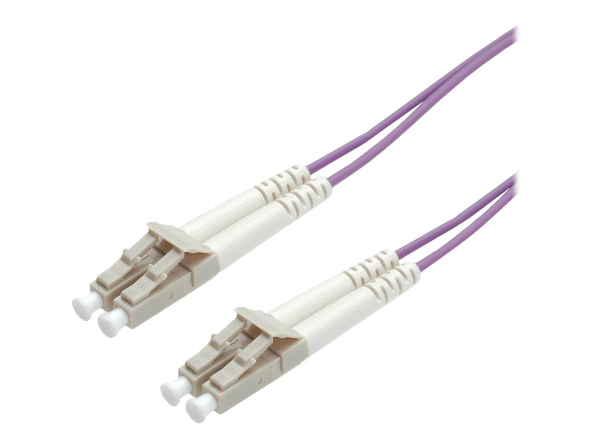 ROLINE LWL-Kabel 50/125um OM4 LC/LC Low-Loss-Stecker violett 7m - Vorderansicht
