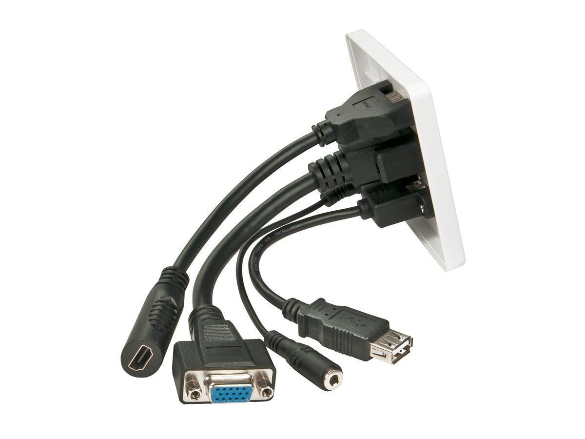LINDY Wanddose VGA/HDMI/USB/3,5mm Stereo Vorderansicht