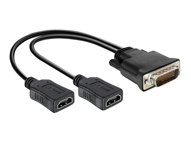 DELOCK Adapterkabel DMS-59 Stecker > 2x HDMI Buchse 25cm - Vorderansicht