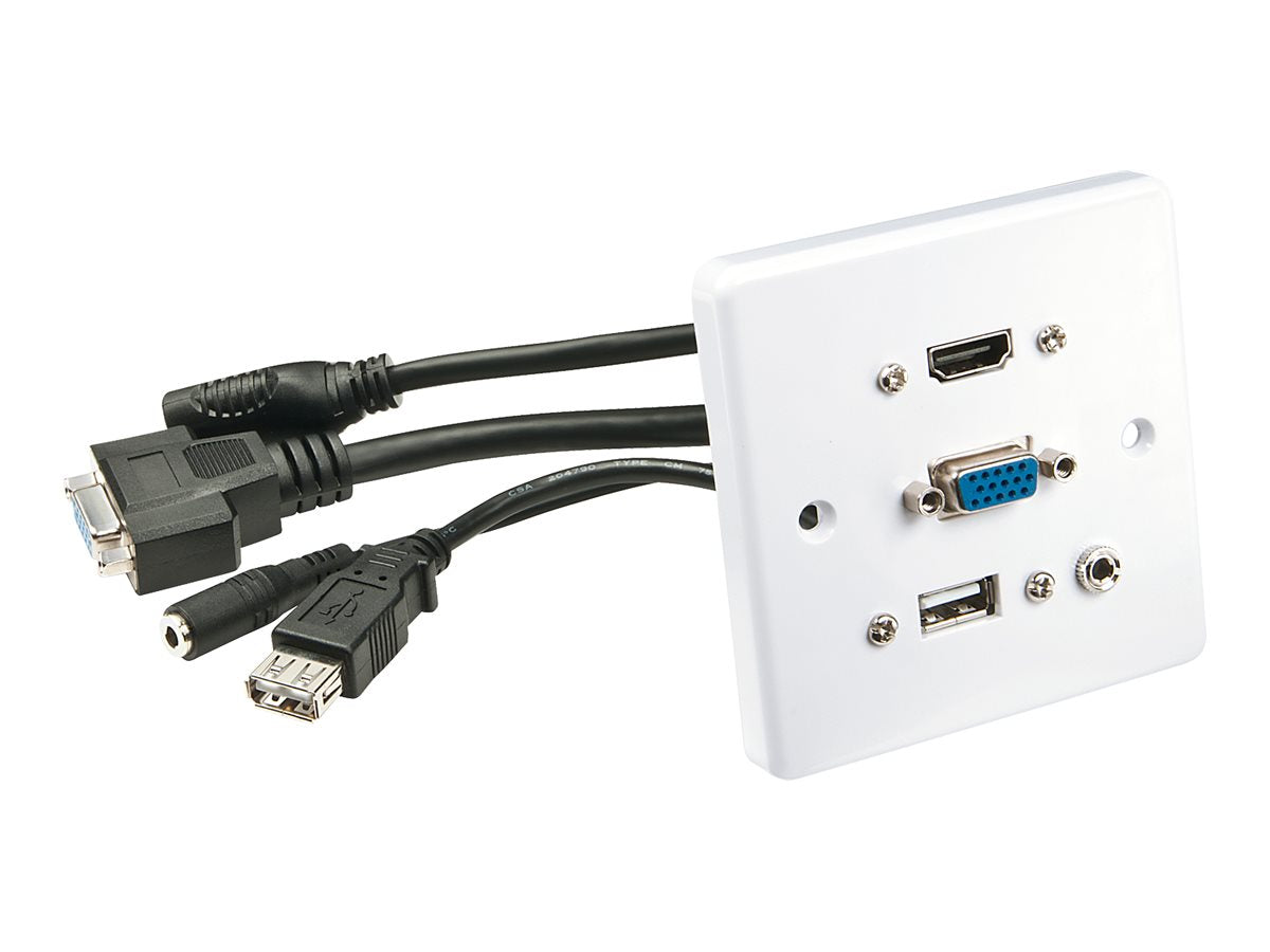 LINDY Wanddose VGA/HDMI/USB/3,5mm Stereo Verpackung