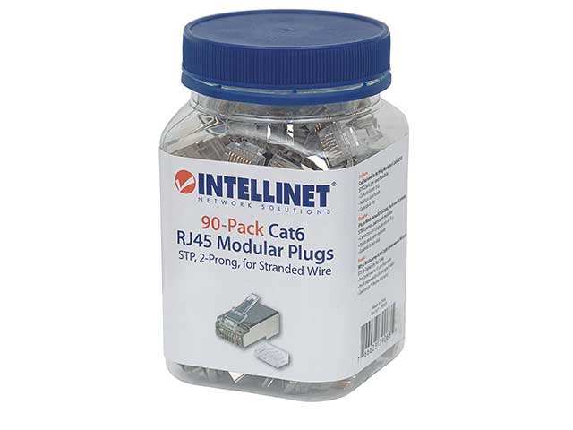 INTELLINET Cat6 RJ45 Modularstecker STP Vorderansicht