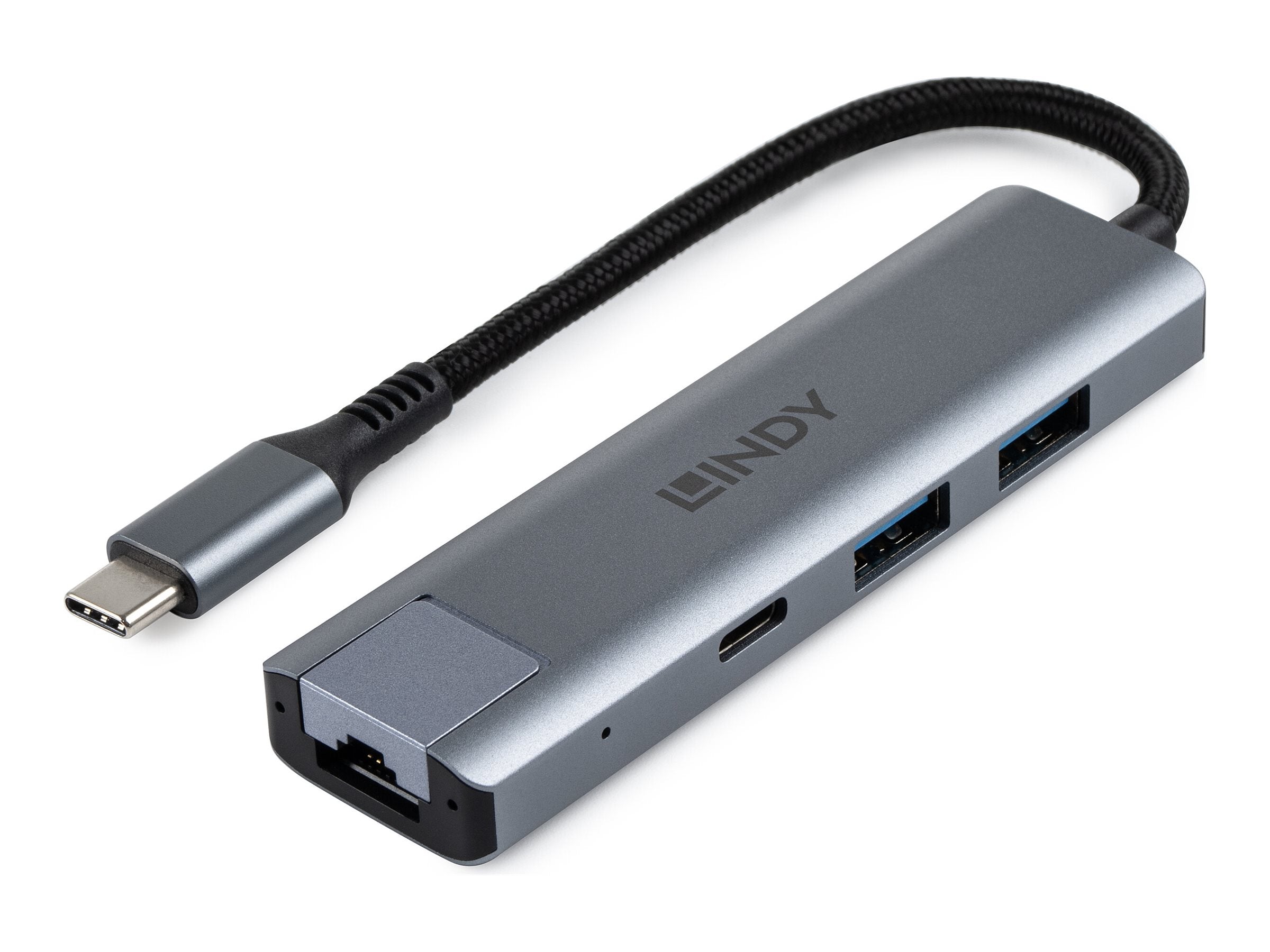 LINDY USB 3.2 Gen 2 Typ C Hub Seitenansicht