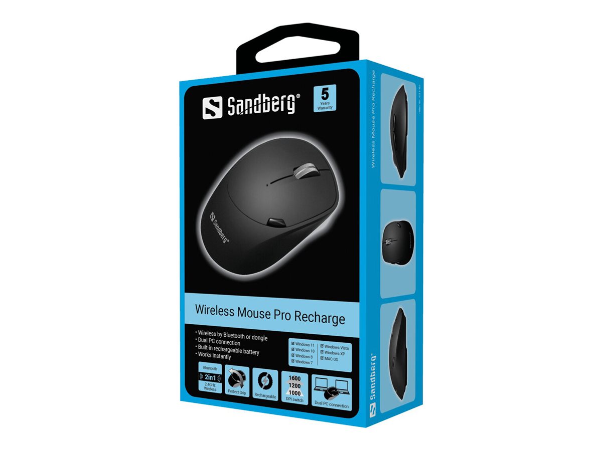 SANDBERG Wireless Mouse Pro Recharge - Seitenansicht