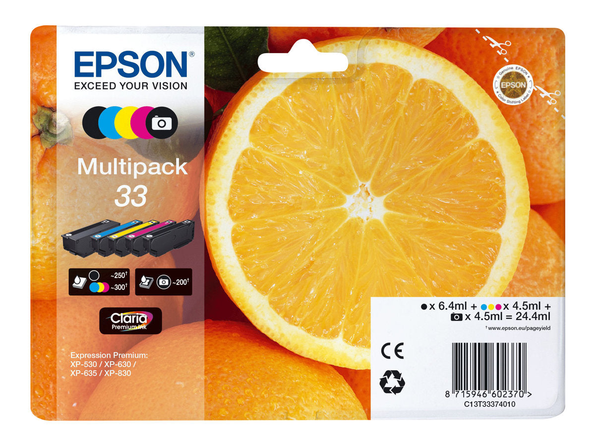EPSON 4LB 33 Multipack non tagged Claria Premium Ink Orange - Vorderansicht
