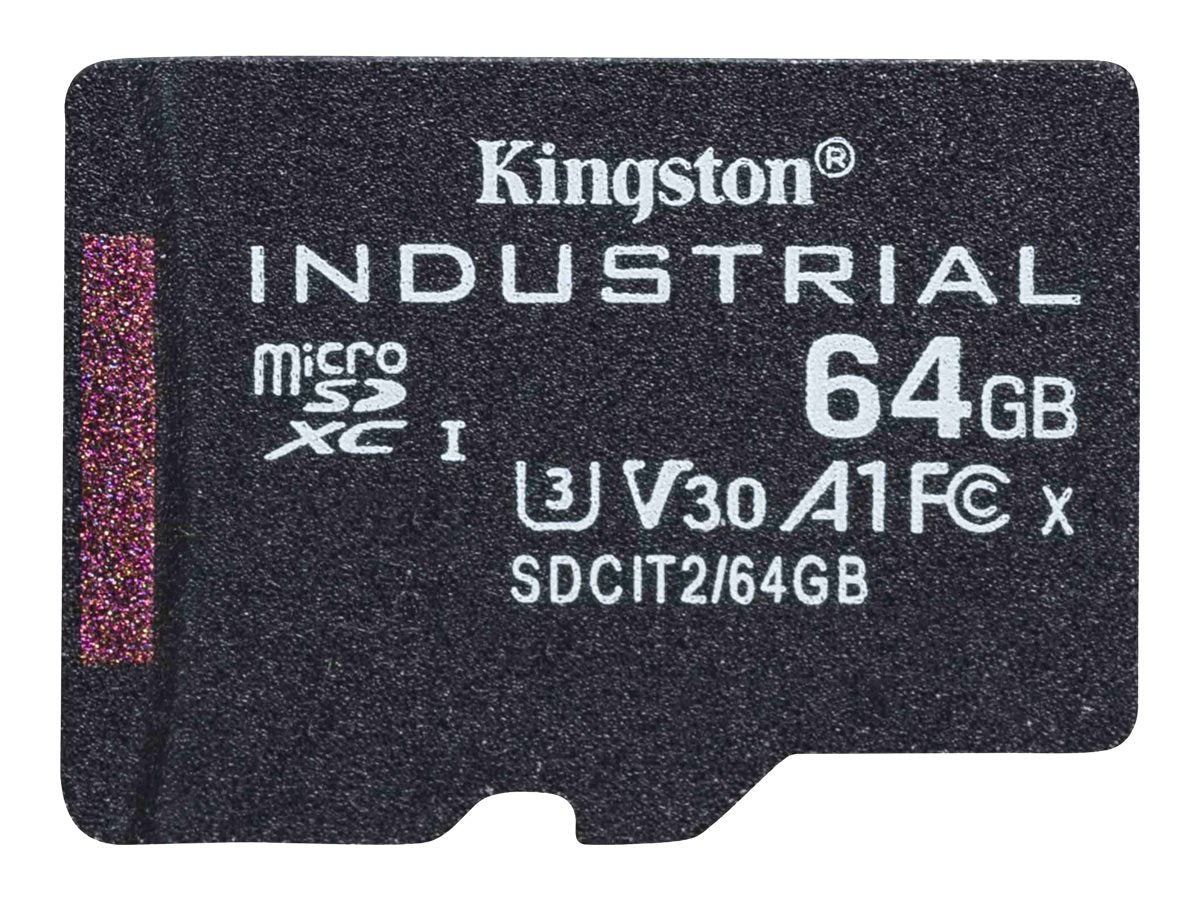 KINGSTON 64GB microSDXC Industrial C10 A1 pSLC Card Vorderansicht