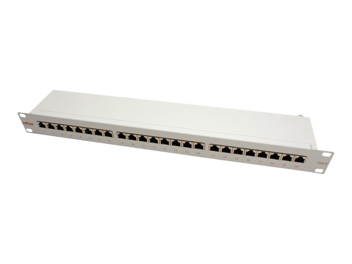 ROLINE Kat.6 Class E 48,26cm 19Zoll-Patchpanel 24P geschirmt grau - Verpackung