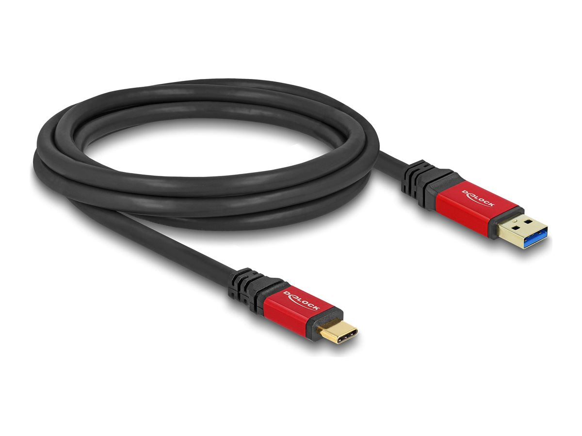 DELOCK USB 10 Gbps Kabel USB Typ-A Stecker zu USB Type-C Stecker 2m - Vorderansicht