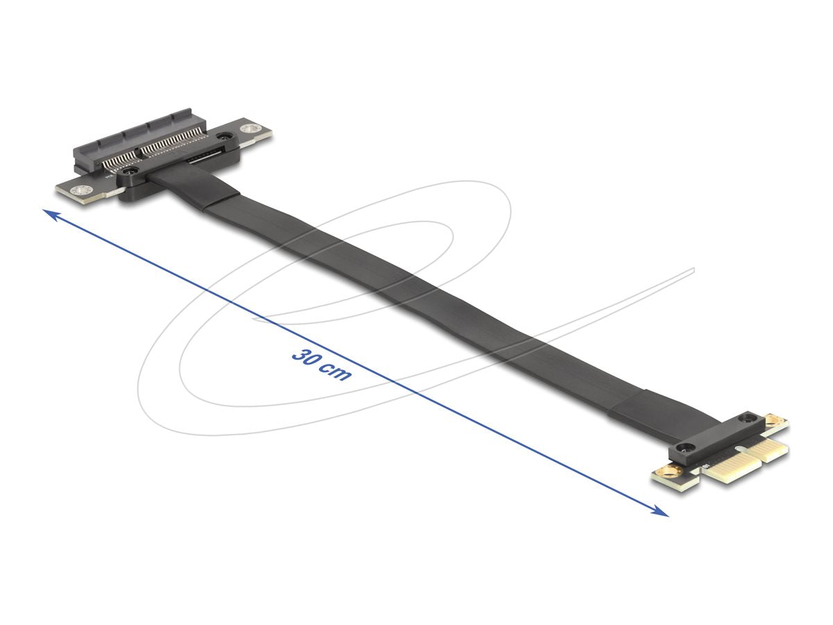 DELOCK Riser Karte PCI Express 3.0 x1 Stecker zu x4 Slot mit Kabel 30cm - Vorderansicht