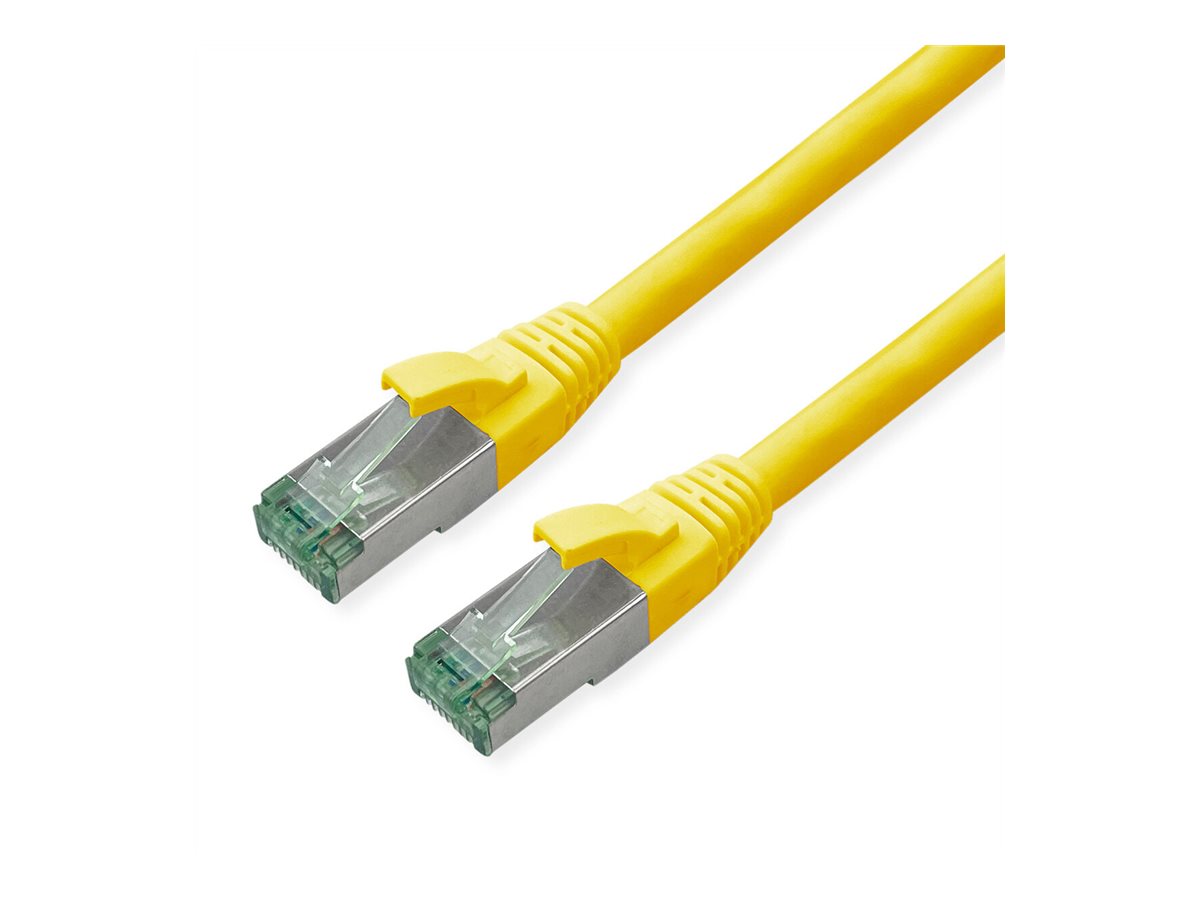 ROLINE RM Patchkabel Kat.6A S/FTP PiMF gelb 0,3m Vorderansicht