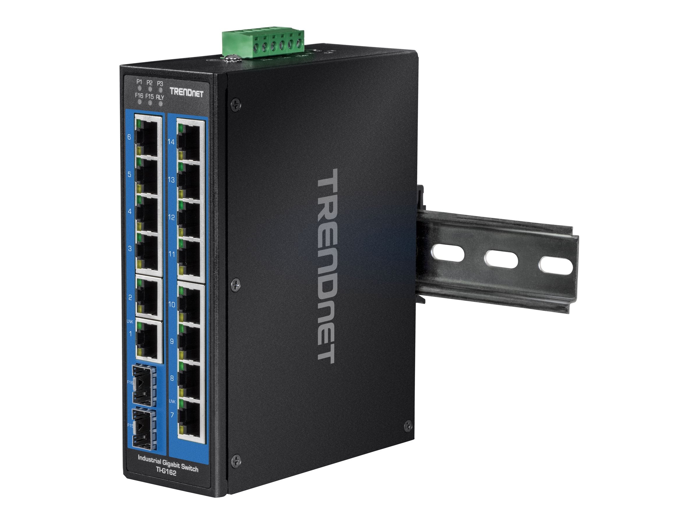 TRENDNET TI-G162 16-Port DIN-Rail Switch Seitenansicht