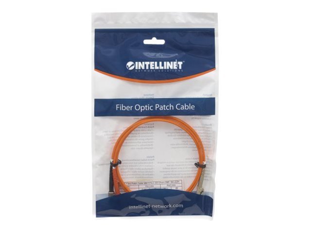 INTELLINET LWL Kabel LC/ST OM2 5m orange Duplex Multimode Vorderansicht