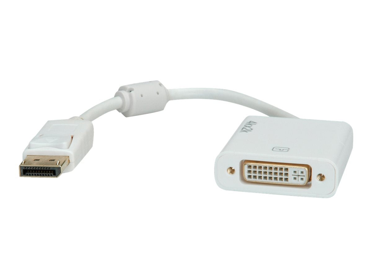 ROLINE 4K DisplayPort-DVI Adapter DP Stecker-DVI Buchse Vorderansicht