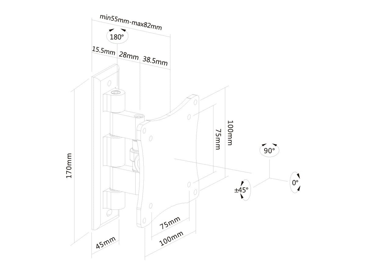 NEOMOUNTS FPMA-W810 Wandhalterung Vorderansicht