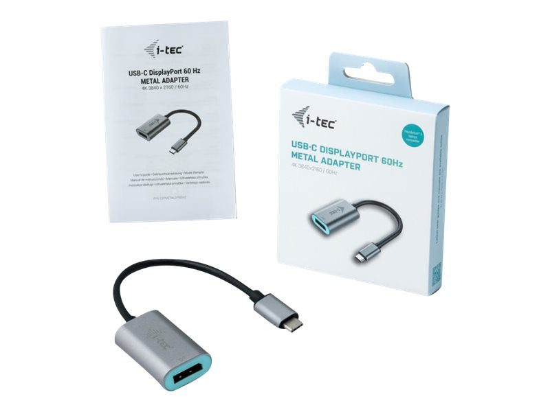 I-TEC USB C auf Display Port Metal Adapter Vorderansicht