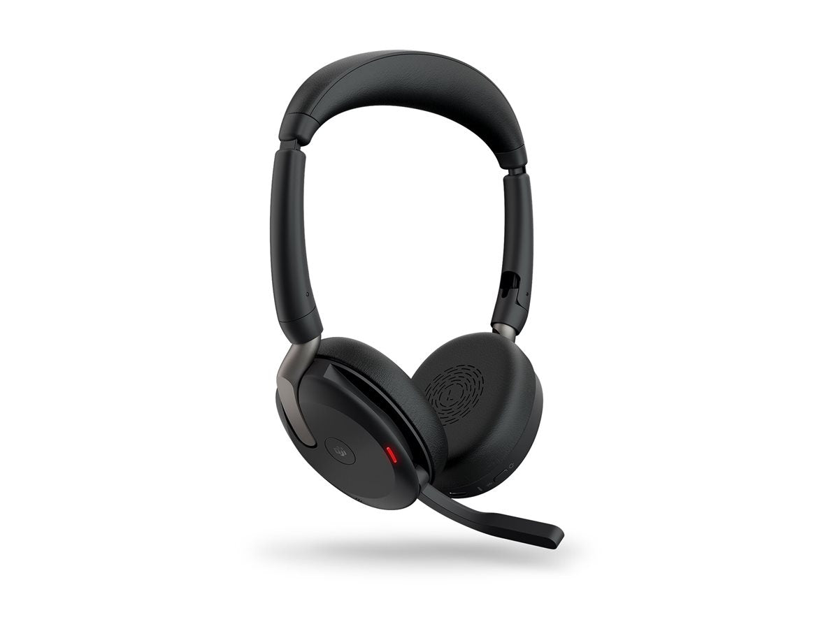 JABRA Evolve2 65 Flex MS Stereo Headset on-ear Bluetooth wireless active noise cancelling USB-C black Certified for Microsoft Te
