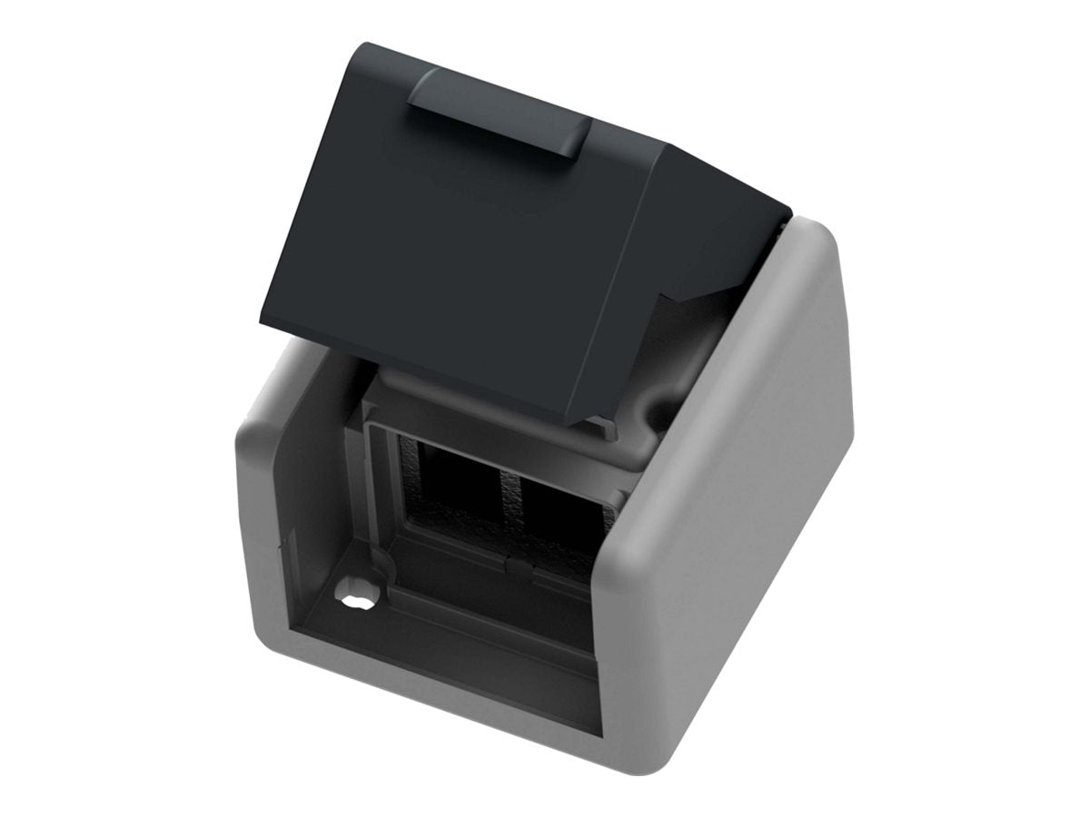 EASYLAN preLink / fixLink AP-Dose grau - Vorderansicht