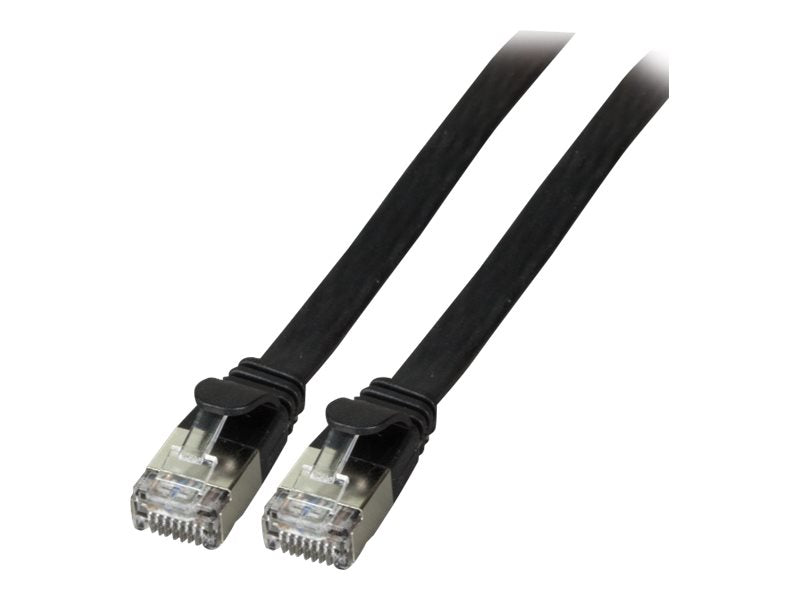 EFB RJ45 Flachpatchkabel Cat.6A U/FTP PVC schwarz 5m - Vorderansicht