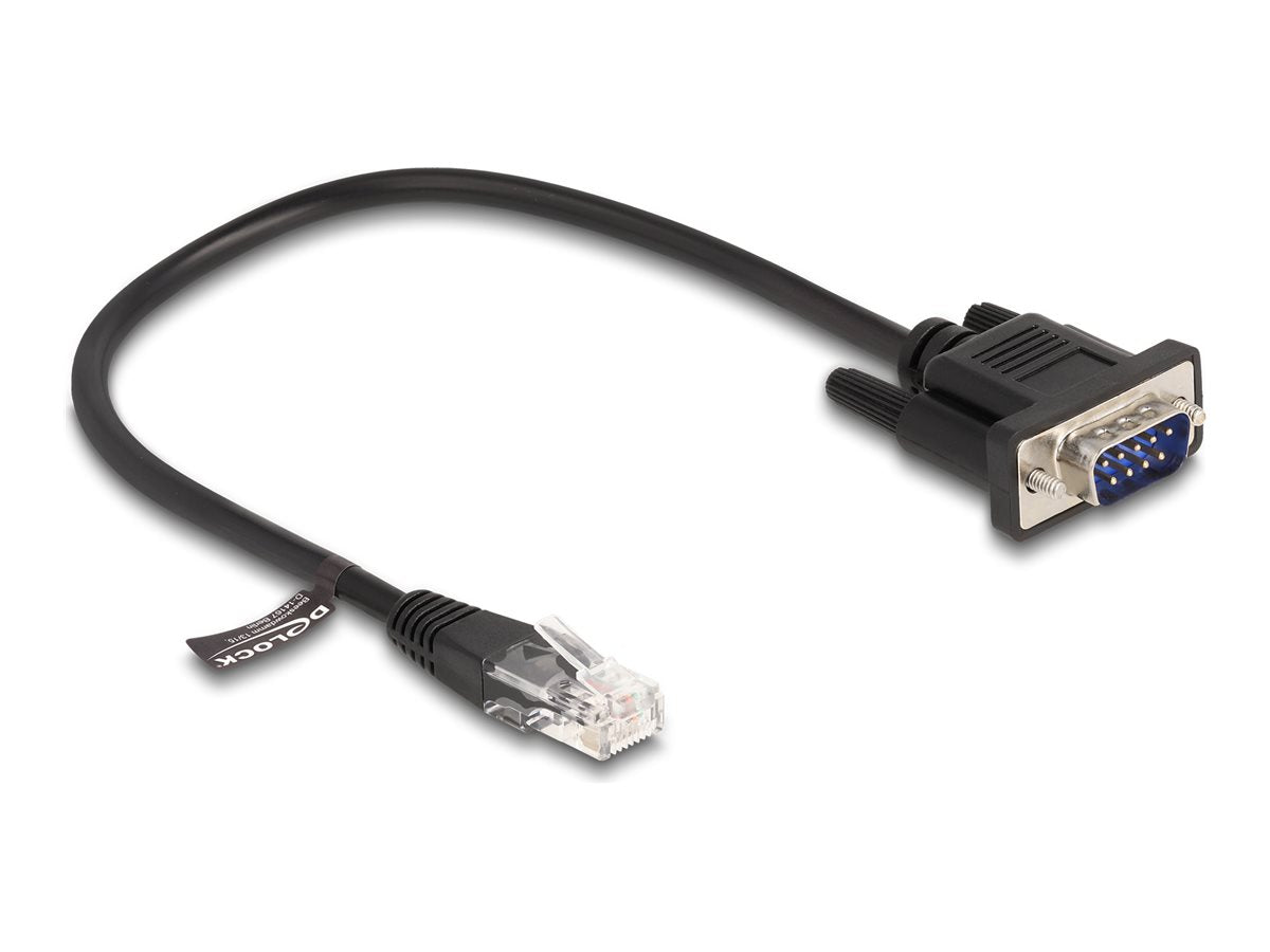 DELOCK Kabel RJ45 Stecker zu Seriell RS-232 D-Sub 9 Stecker 30cm schwarz - Vorderansicht