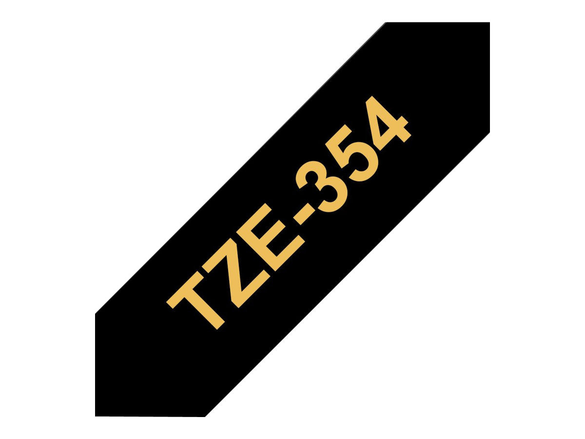 BROTHER P-Touch TZE-354 gold auf schwarz Detailansicht