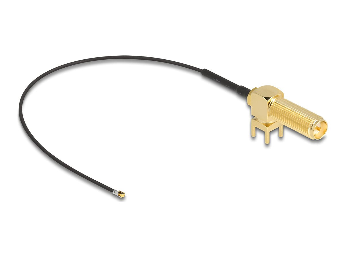 DELOCK Antennenkabel RP-SMA 90 PCB Buchse zum Einbau zu I-PEX Inc. MHF 4L Stecker 1.13 15cm - Vorderansicht