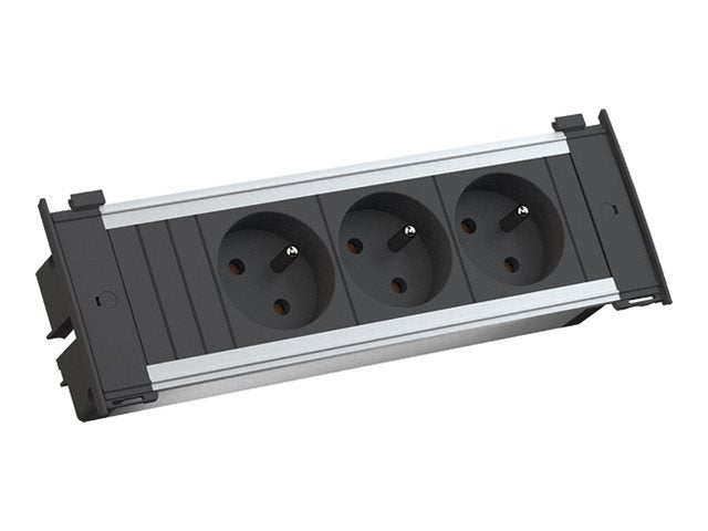 BACHMANN KAPSA S 3xUTE sw Strom 2,0m CEE7/7 - Vorderansicht