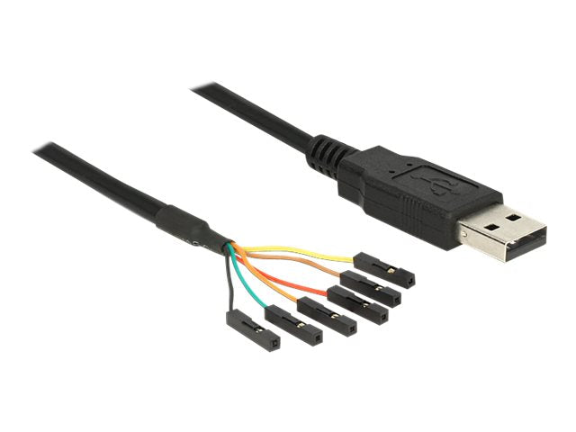 DELOCK Adapterkabel USB > Seriell-TTL 6 Pin Pfostenbuchse Vorderansicht