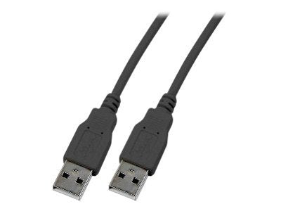EFB USB2.0 Anschlusskabel Typ A Stecker auf Typ A Stecker Classic Schwarz 3m - Vorderansicht