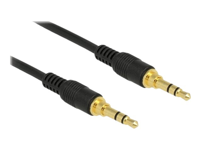 DELOCK Klinkenkabel 3,5 mm 3 Pin Stecker > Stecker 2 m schwarz - Vorderansicht