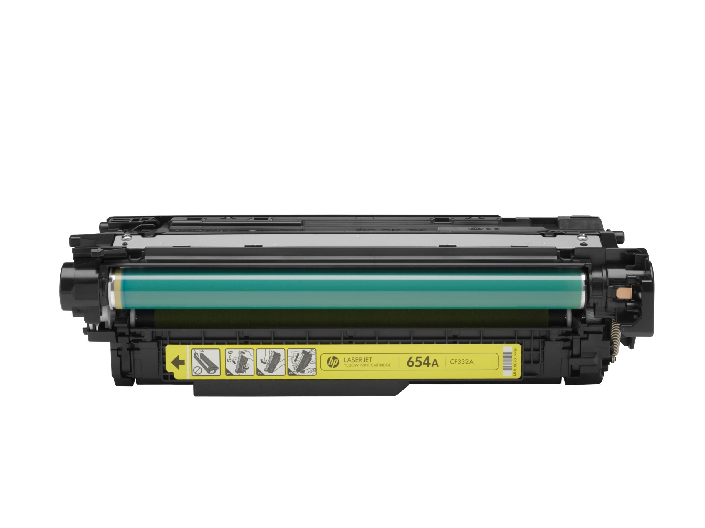 HP 654A Tonerpatrone CF332A gelb Verpackung
