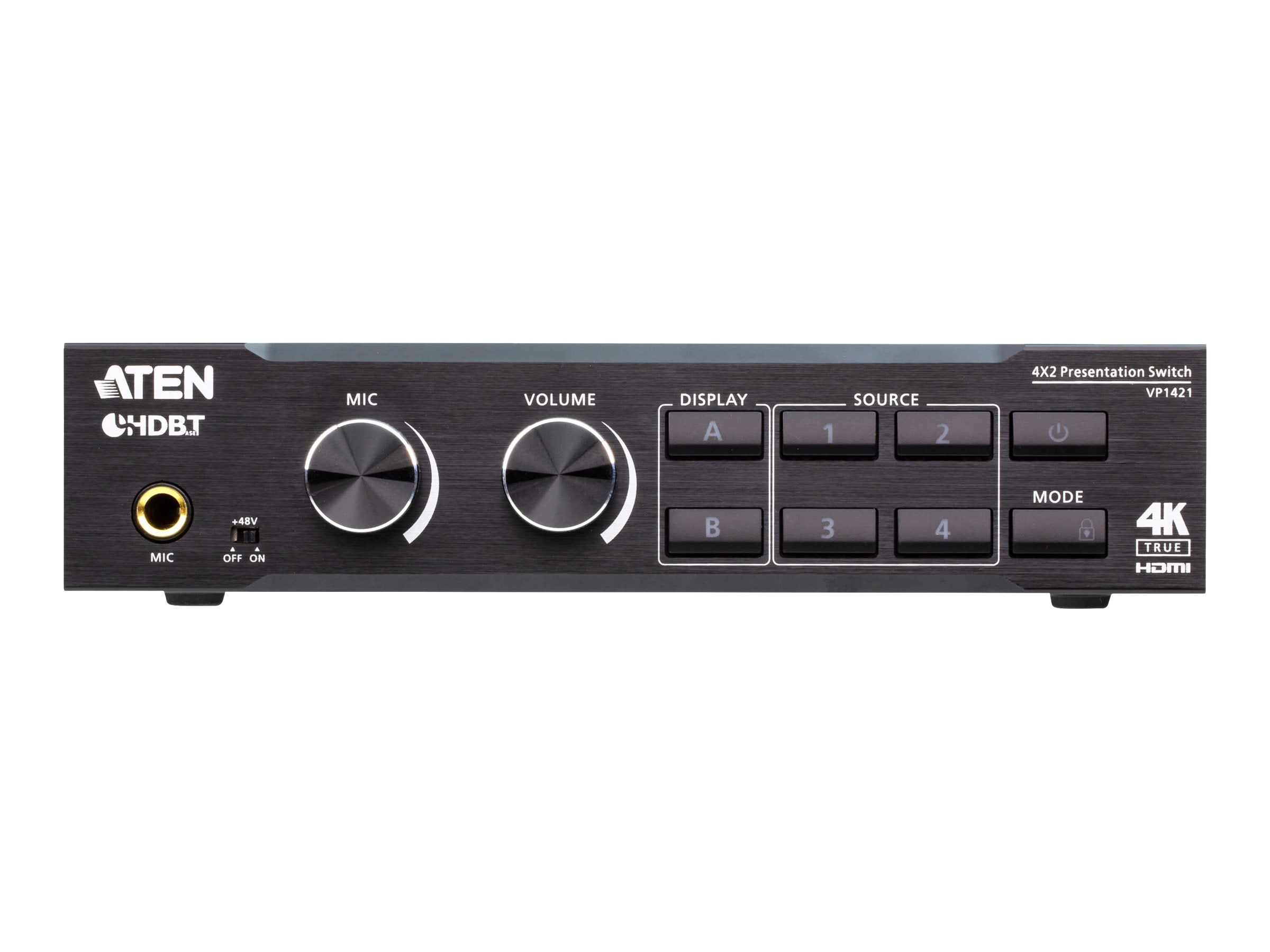 ATEN VP1421 4x2 True 4K Präsentation Matrix Switch Vorderansicht